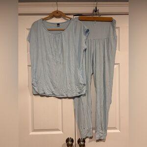 Old Navy Light Blue Striped Pajama Set